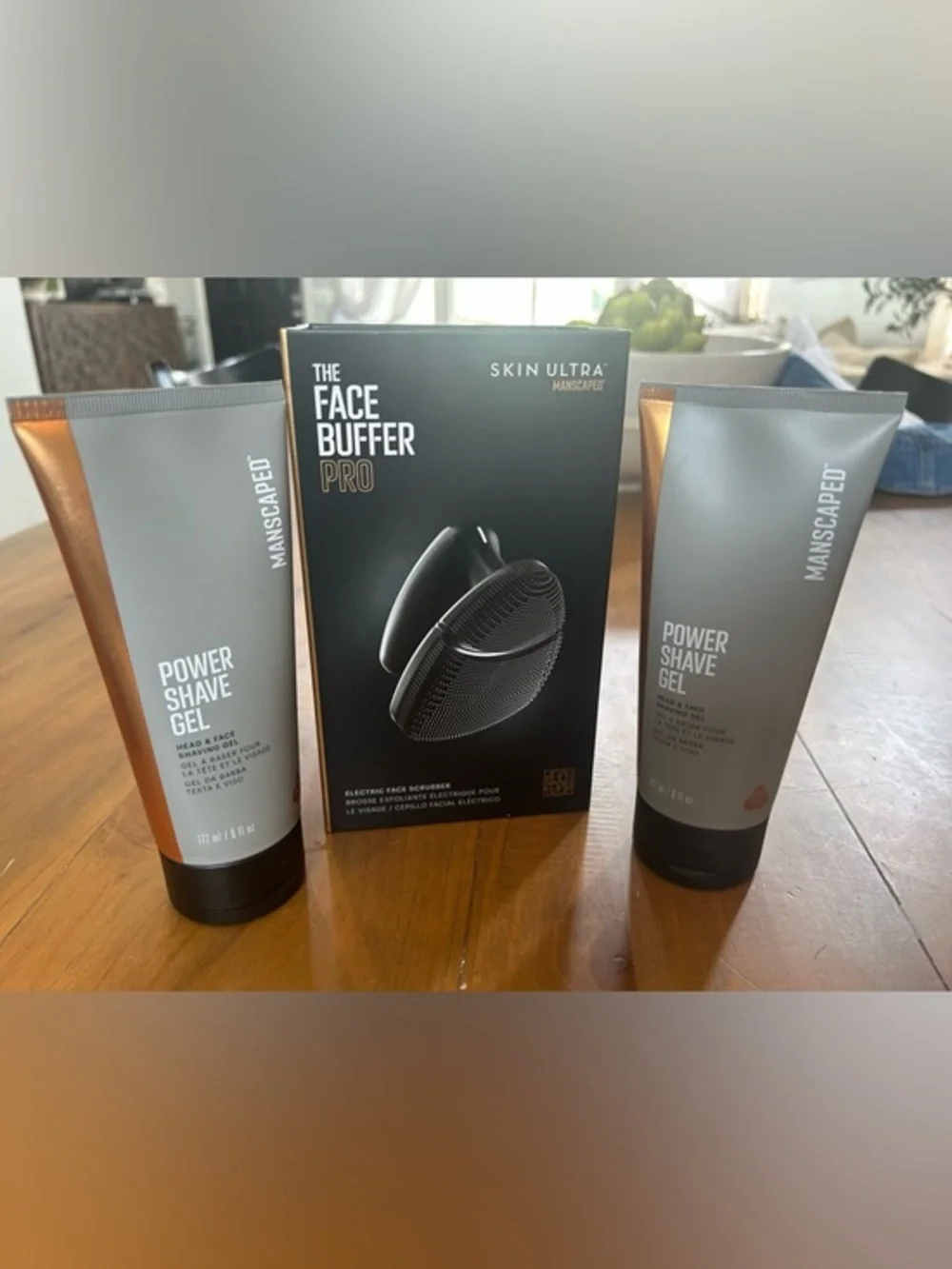 NWT Manscaped The Face Buffer Pro + Power Shave Gel Set - Gray & Copper